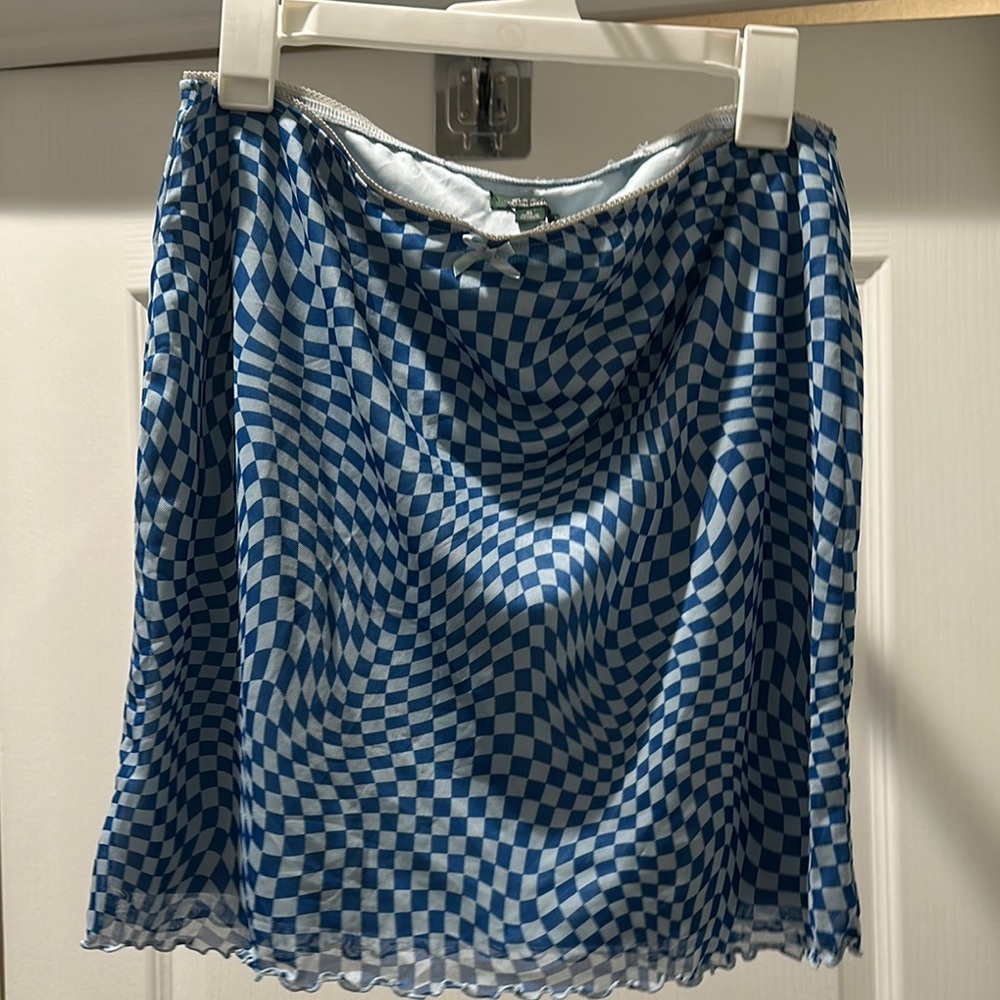Blue Checkered Women's Skirt
